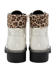 Lotus White Patent Ankle Boots - Image 3 of 4