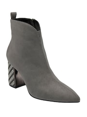 Lotus Grey Pointed Toe Ankle Boots - Image 1 of 4