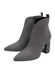 Lotus Grey Pointed Toe Ankle Boots - Image 2 of 4