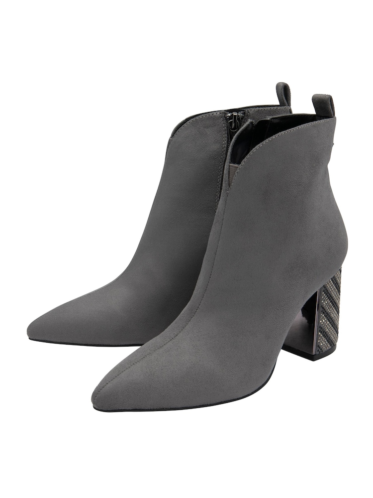 Lotus Grey Pointed Toe Ankle Boots - Image 2 of 4