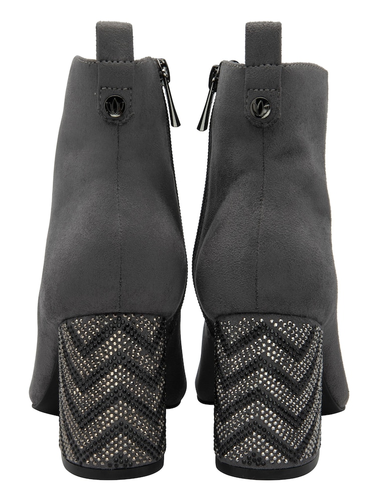 Lotus Grey Pointed Toe Ankle Boots - Image 3 of 4