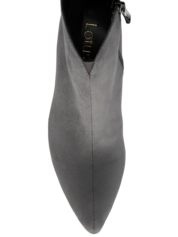Lotus Grey Pointed Toe Ankle Boots - Image 4 of 4