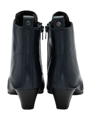 Lotus Blue Leather Block Heel Ankle Boots - Image 3 of 4