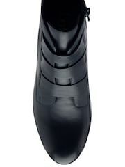 Lotus Blue Leather Block Heel Ankle Boots - Image 4 of 4