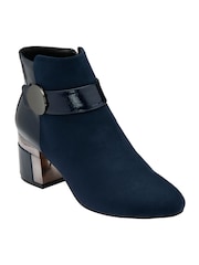 Lotus Blue Heeled Ankle Boots - Image 1 of 4