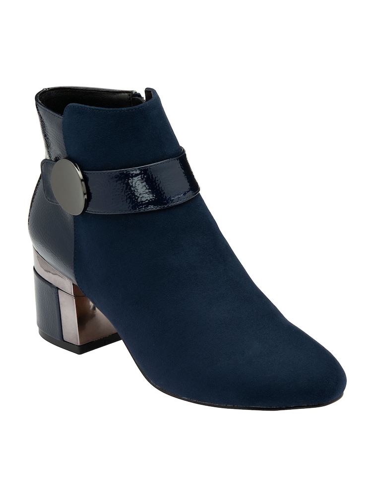 Lotus Blue Heeled Ankle Boots - Image 1 of 4