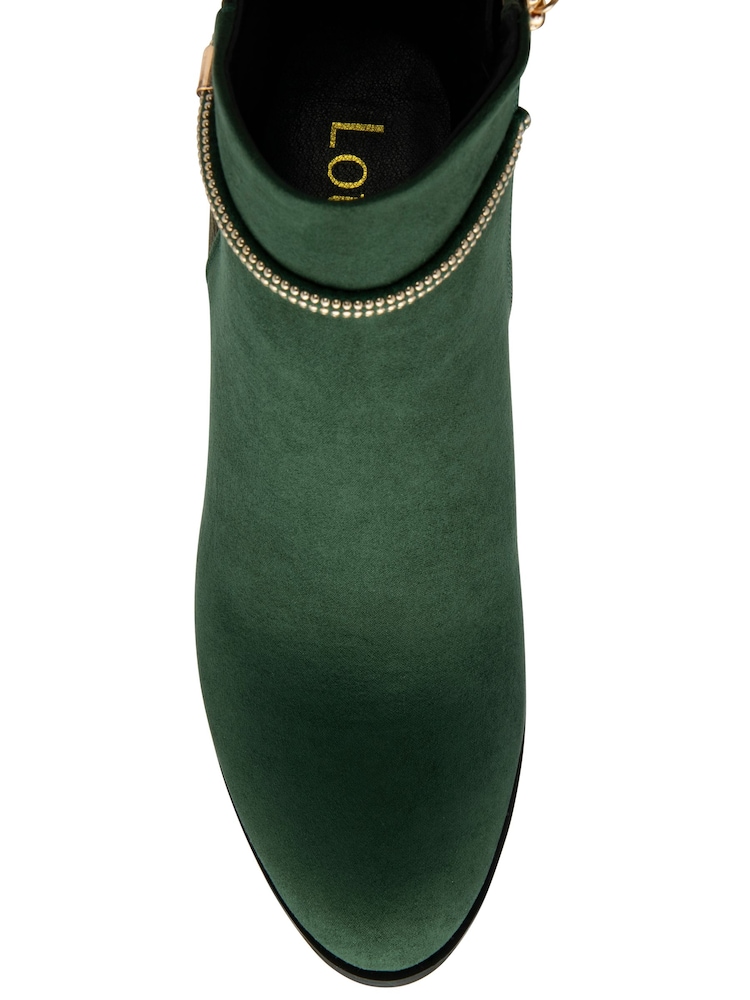 Lotus Green Heeled Ankle Boots - Image 4 of 4