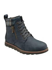Lotus Blue Zip-Up Ankle Boots - Image 1 of 4