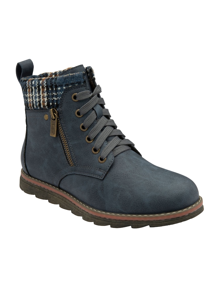 Lotus Blue Zip-Up Ankle Boots - Image 1 of 4