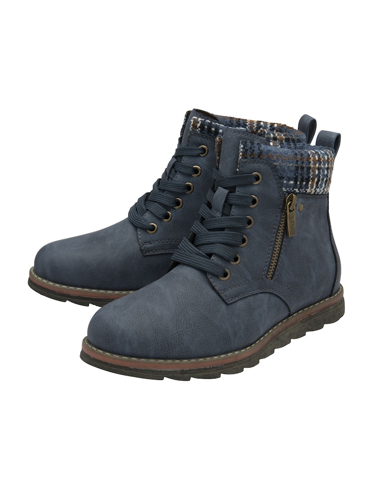Lotus Blue Zip-Up Ankle Boots - Image 2 of 4
