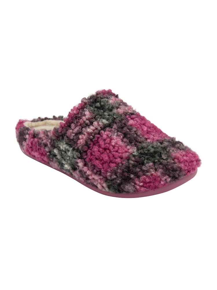 Lotus Purple Polka Dot Mule Winter Slippers - Image 1 of 4 Lotus Purple Polka Dot Mule Winter Slippers - Image 1 of 4