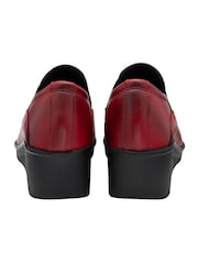 Lotus Red Leather Slip-On Wedge Shoes - Image 3 of 4