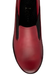 Lotus Red Leather Slip-On Wedge Shoes - Image 4 of 4