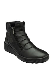 Lotus Black Flat Zip-Up Ankle Boots - Image 1 of 1