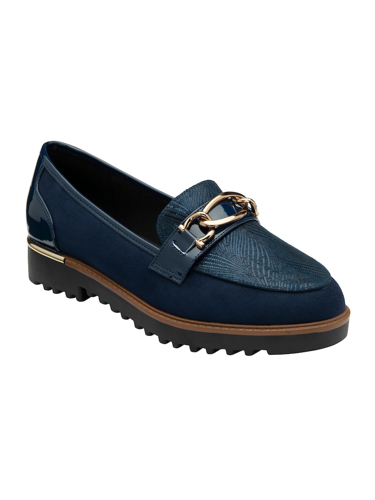 Lotus Blue Cleated Sole Loafers - Image 1 of 4