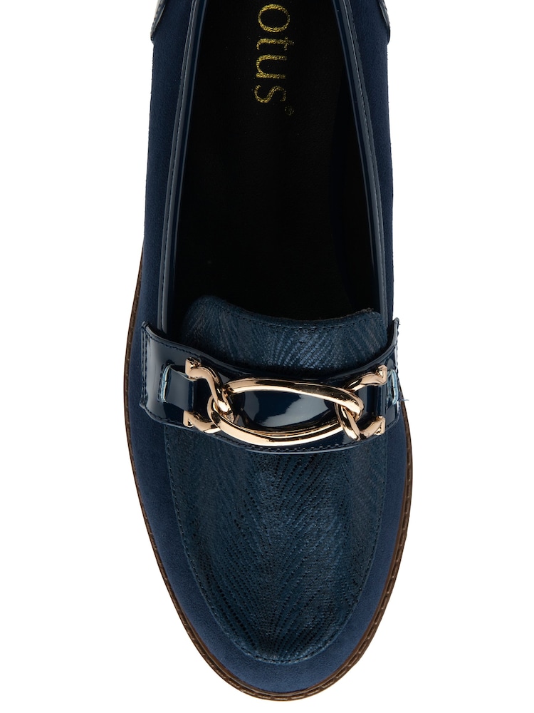 Lotus Blue Cleated Sole Loafers - Image 4 of 4