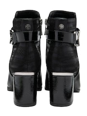 Lotus Black Ground Patent Lace-Up Ankle Boots - Image 3 of 4