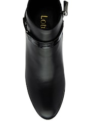Lotus Black Ground Patent Lace-Up Ankle Boots - Image 4 of 4