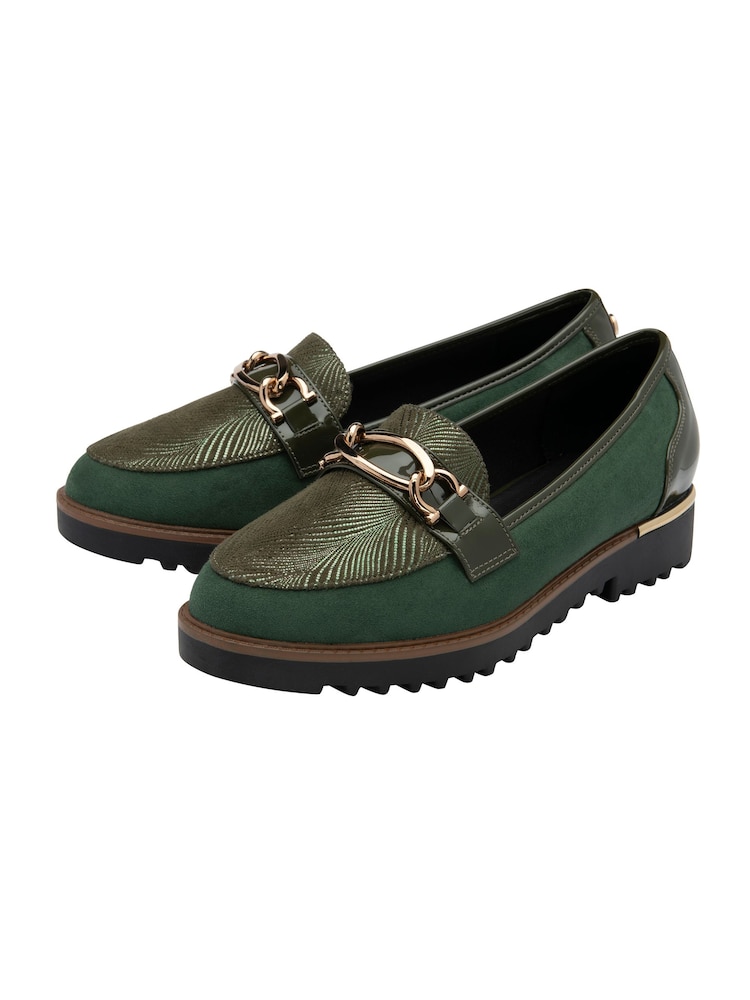 Lotus Green Cleated Sole Loafers - Image 2 of 4