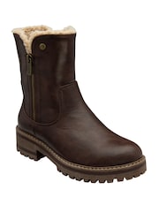 Lotus Brown Zip-Up Ankle Boots - Image 1 of 4