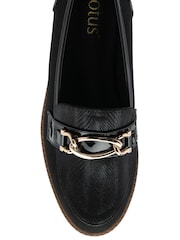 Lotus Black Cleated Sole Loafers - Image 4 of 4