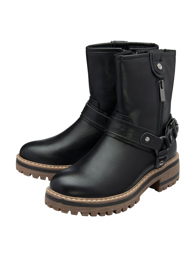Lotus Black Zip Up Ankle Boots - Image 2 of 4