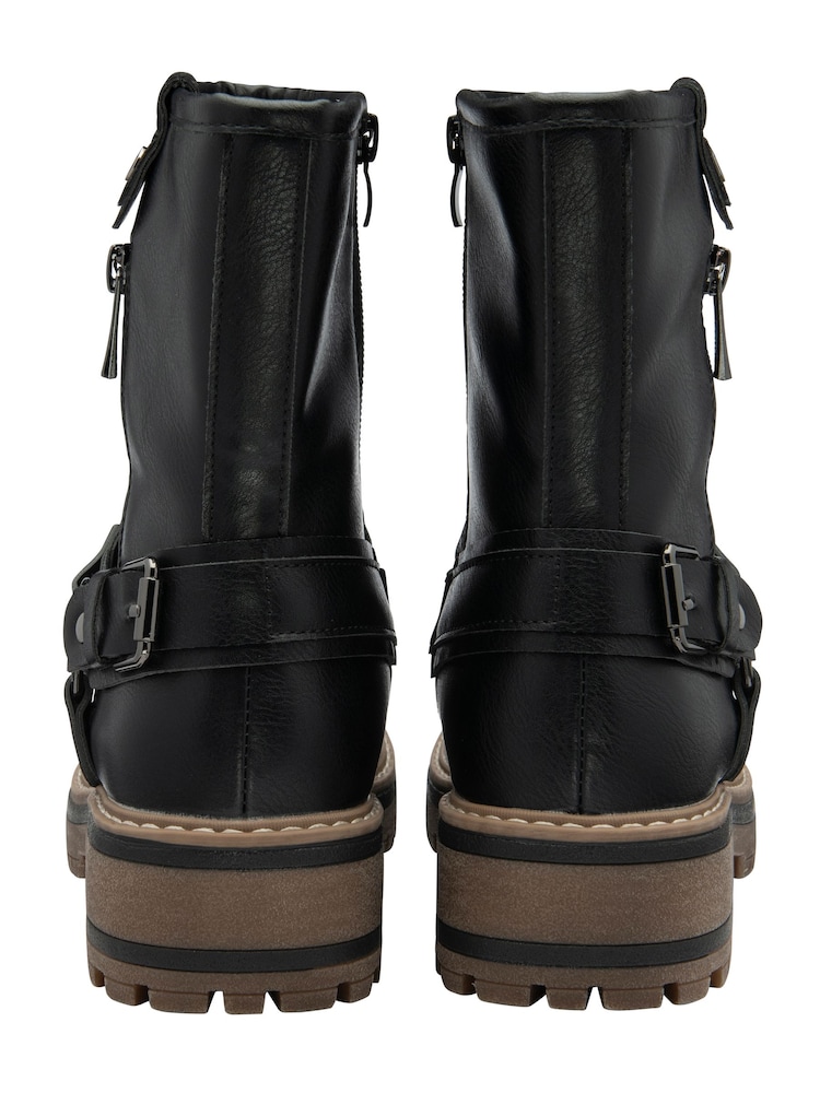 Lotus Black Zip Up Ankle Boots - Image 3 of 4