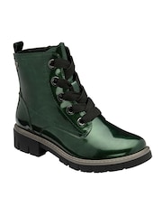 Lotus Green Patent Ankle Boots - Image 1 of 4