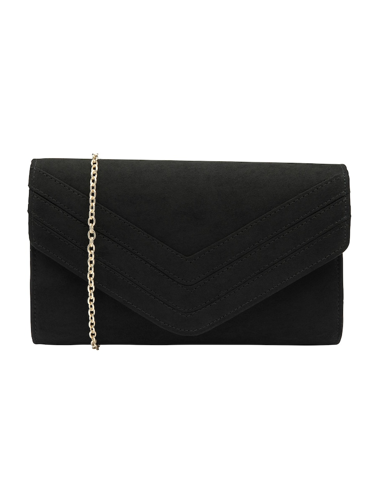 Lotus Black Clutch Bag with Chain - Image 1 of 4