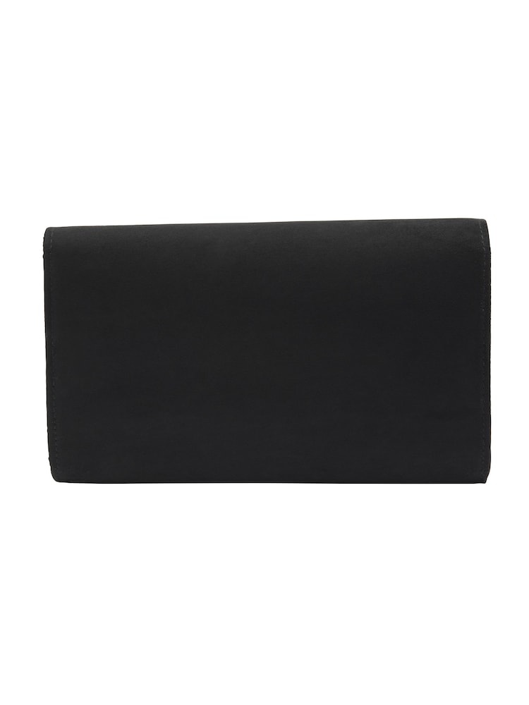 Lotus Black Clutch Bag with Chain - Image 2 of 4