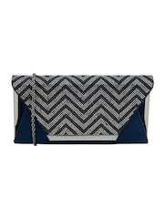 Lotus Blue Clutch Bag with Chain - Image 1 of 4