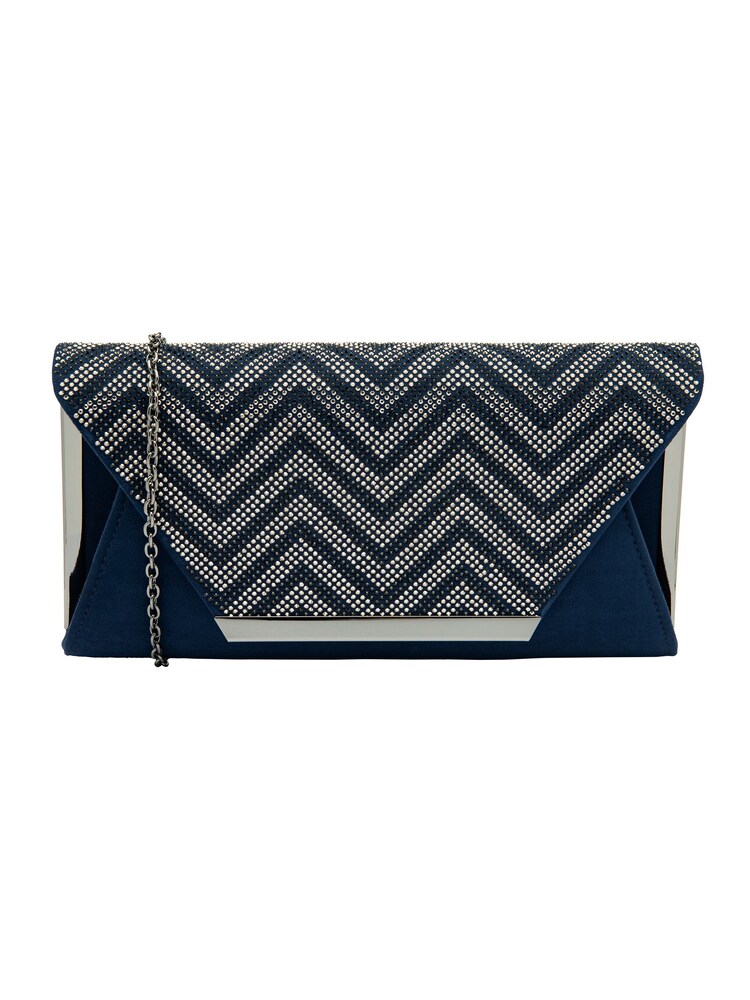 Lotus Blue Clutch Bag with Chain - Image 1 of 4 Lotus Blue Clutch Bag with Chain - Image 1 of 4