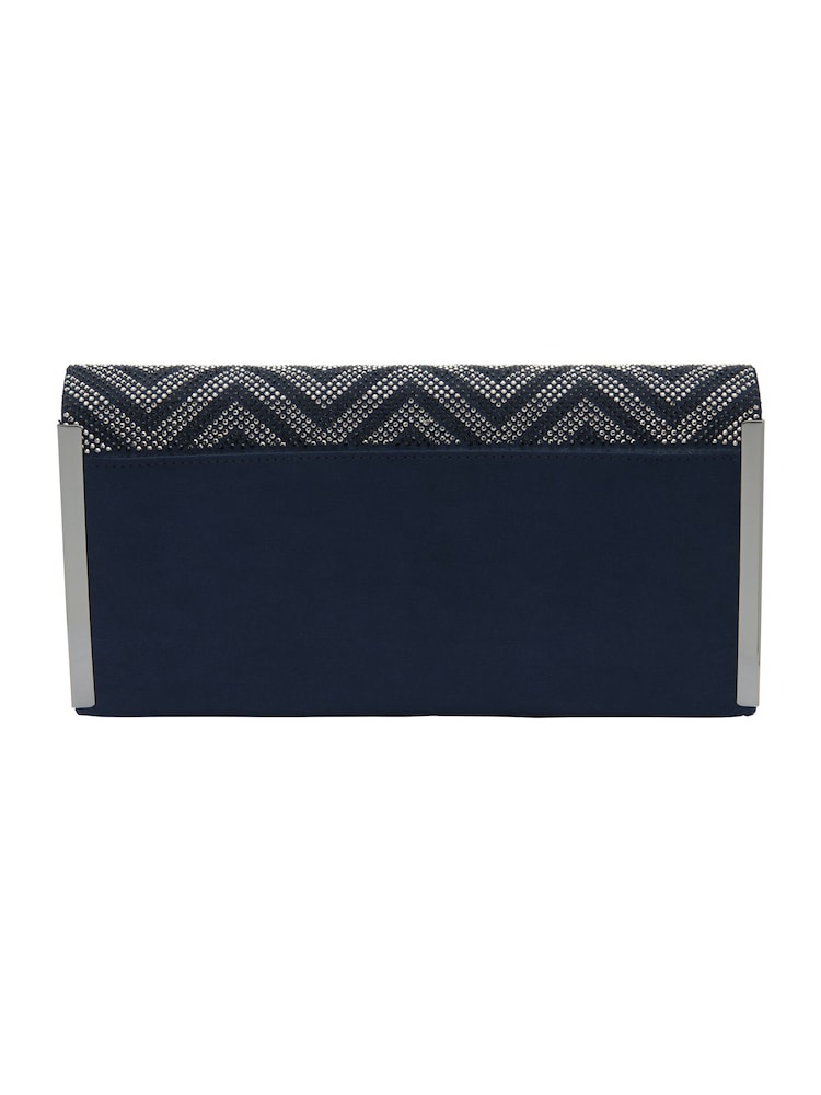 Lotus Blue Clutch Bag with Chain - Image 2 of 4