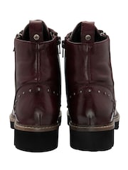 Lotus Purple Leather Ankle Boots - Image 3 of 4
