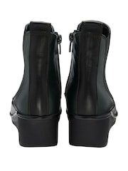 Lotus Green Leather Pull-On Wedge Boots - Image 3 of 4