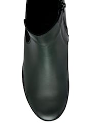 Lotus Green Leather Pull-On Wedge Boots - Image 4 of 4