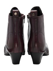 Lotus Purple Leather Block Heel Ankle Boots - Image 3 of 4