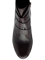 Lotus Purple Leather Block Heel Ankle Boots - Image 4 of 4