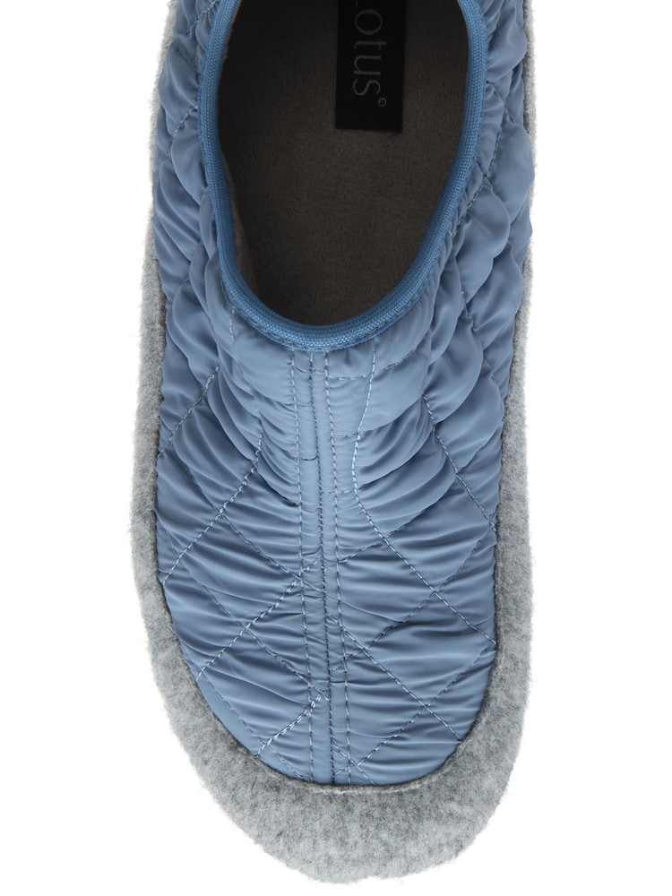 Lotus Blue Quilted Textile Slippers - Image 4 of 4