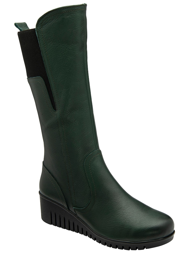 Lotus Leather Wedge Mid-Calf Boots - Bild 1 von 4 Lotus Leather Wedge Mid-Calf Boots - Bild 1 von 4