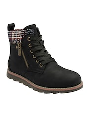 Lotus Black Zip Up Ankle Boots - Image 1 of 4