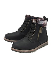 Lotus Black Zip Up Ankle Boots - Image 2 of 4