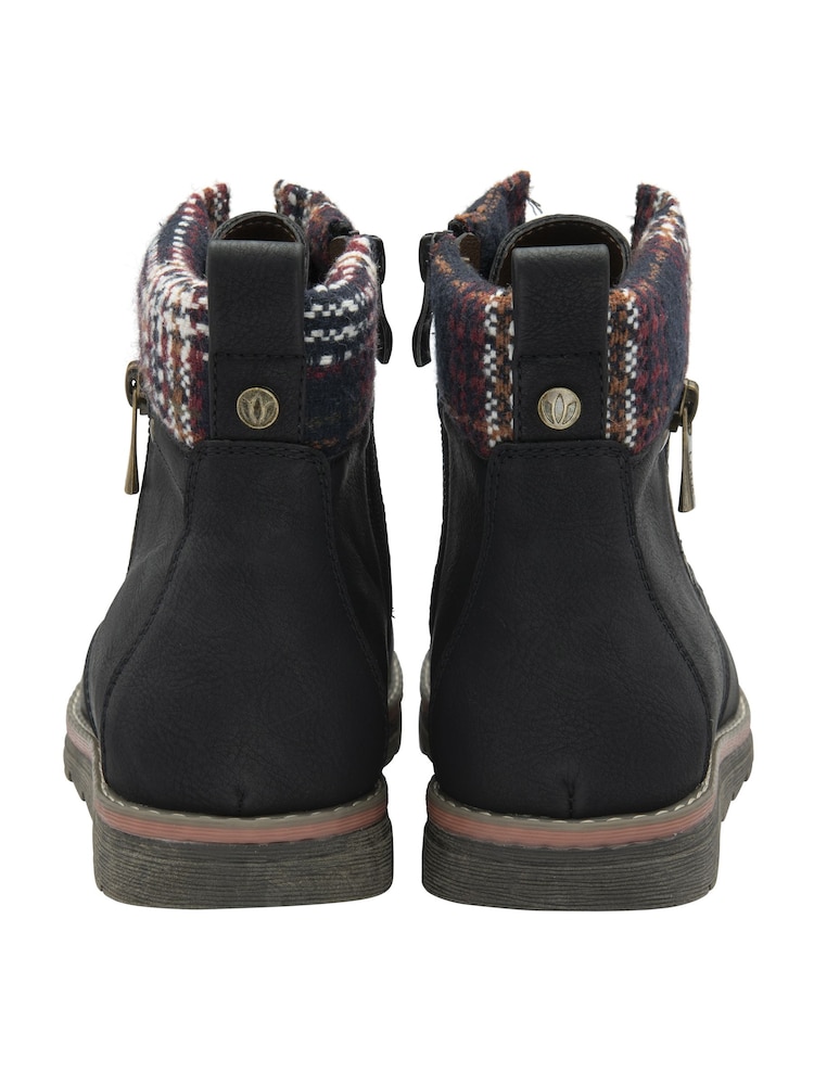 Lotus Black Zip Up Ankle Boots - Image 3 of 4