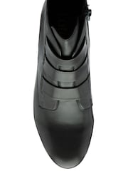Lotus Grey Leather Block-Heel Ankle Boots - Image 4 of 4