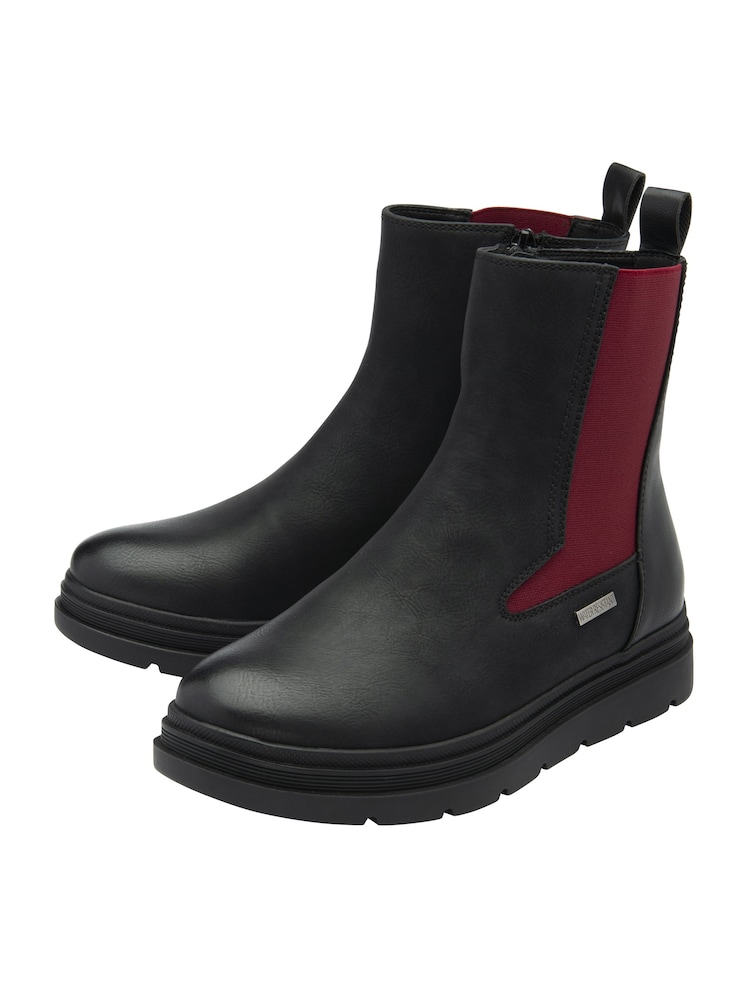 Lotus Black Zip-Up Flat Ankle Boots - Image 2 of 4