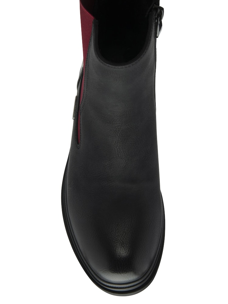Lotus Black Zip-Up Flat Ankle Boots - Image 4 of 4