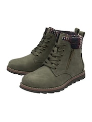 Lotus Green Zip Up Ankle Boots - Image 2 of 4
