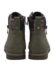 Lotus Green Zip Up Ankle Boots - Image 3 of 4