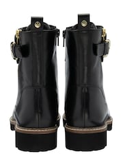 Lotus Black Leather Zip Up Ankle Boots - Image 3 of 4