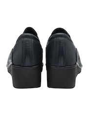 Lotus Blue Leather Slip-On Wedge Shoes - Image 3 of 4